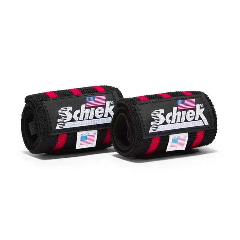 Schiek 18" Heavy Duty Wrist Wraps - Black & Red