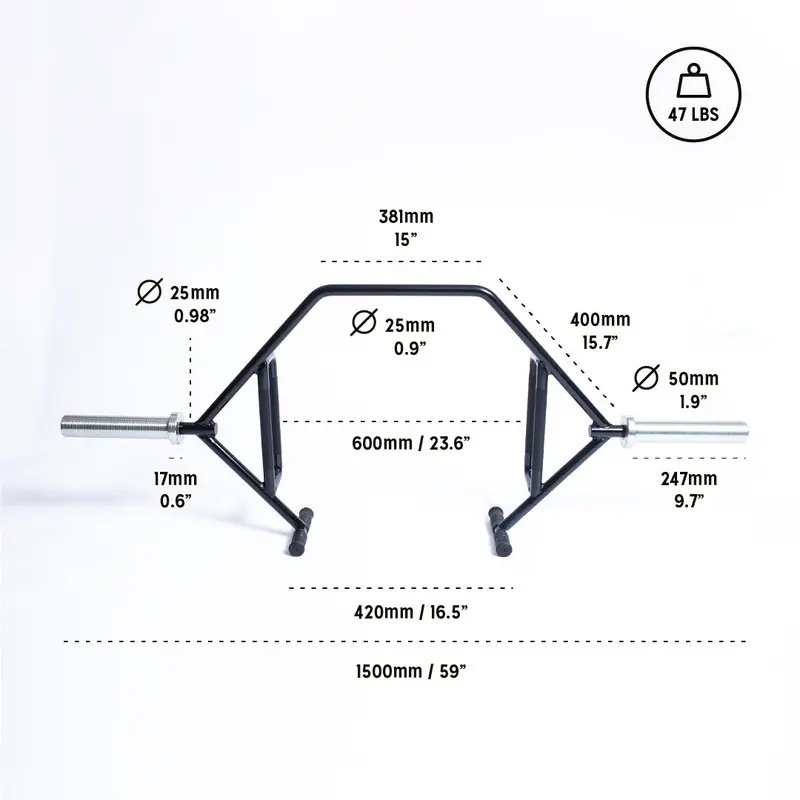 Bells of Steel Open Trap Bar / Hex Bar  Rotating Sleeves