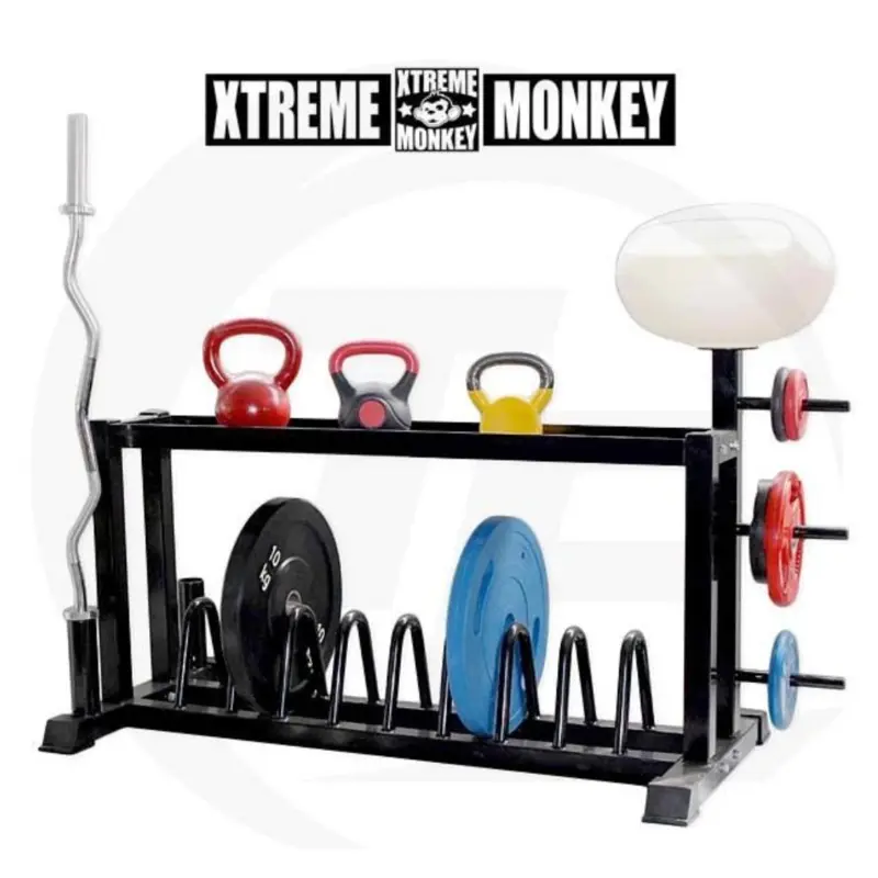 XM Fitness Cross Training Functional Storage Rack w/ Chalk Bowl